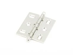 Schaub And Company PACK Of 10 - Solid Brass Mortise 2" X 3/4" Cabinet Hinges With Ball Tip Finials - 10 Pack Distressed Nickel -Cabinet Hardware Store 1111B PN