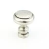 Schaub And Company Artifex Rustic 1-1/8" Mushroom Round Britannium Pewter Cabinet Knob - Made In Italy Natural Britannium -Cabinet Hardware Store 132 N