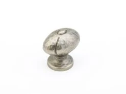 Schaub And Company Siena 5-13/16" Rustic Farmhouse Oval Egg Cabinet Knob Vibra Nickel