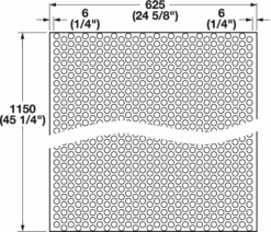 Hafele 24-5/8 Inch By 45-1/4 Inch Trimmable Polystyrene Protective Cabinet Liner White -Cabinet Hardware Store 547.91.550 dimensions 1