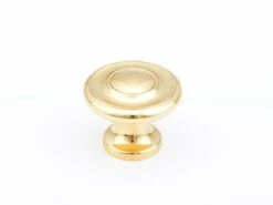 Schaub And Company Traditional Designs 1-1/4 " Round Mushroom Solid Brass Cabinet Knob - Pack Of 25 Satin Nickel -Cabinet Hardware Store 703 03