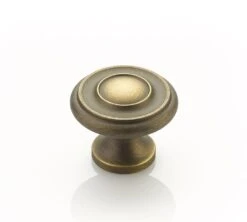 Schaub And Company Traditional Designs 1-1/4 " Round Mushroom Solid Brass Cabinet Knob - Pack Of 25 Satin Nickel -Cabinet Hardware Store 703 ALB