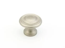 Schaub And Company Traditional Designs 1-1/4 " Round Mushroom Solid Brass Cabinet Knob - Pack Of 25 Satin Nickel -Cabinet Hardware Store 703 DN