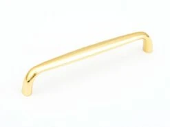 Schaub And Company Traditional Designs 6" Center To Center Solid Brass Cabinet Handle Pull Polished Brass