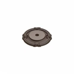 Schaub And Company Versailles 1-1/2" Round French Baroque Solid Brass Cabinet Knob Backplate / Escutcheon Oil Rubbed Bronze