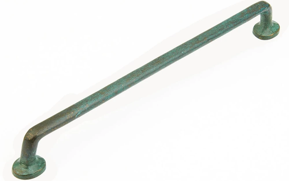 Schaub And Company Mountain 12" Center To Center Rustic Solid Bronze Appliance Handle Pull - Made In Italy Verde
