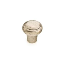 Schaub And Company Mountain 1-3/8" Rustic Ridged Mushroom Solid Bronze Cabinet Knob - Made In Italy Italian Nickel
