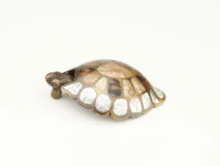 Schaub And Company Nature 3-1/2" Designer Turtle Solid Brass Cabinet Drop Pull With Shell Inlays Mother Of Pearl