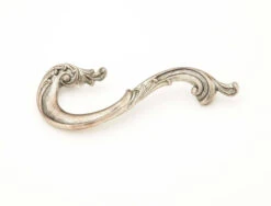 Schaub And Company French Court 3-1/2" Center To Center Solid Brass Old World Scroll Handle Left Hand Cabinet Pull Moticello Silver
