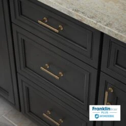 Franklin Brass Francisco 3 Inch Center To Center Bar Cabinet Pull - Pack Of 5 Champagne Bronze Antimicrobial -Cabinet Hardware Store P29520Z CZA B DETAIL ANTIMICROBIAL