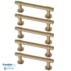 Franklin Brass Francisco 3 Inch Center To Center Bar Cabinet Pull - Pack Of 5 Champagne Bronze Antimicrobial -Cabinet Hardware Store P29520Z CZA B PACK ANTIMICROBIAL