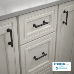 Franklin Brass Francisco 3 Inch Center To Center Bar Cabinet Pull - Pack Of 5 Champagne Bronze Antimicrobial -Cabinet Hardware Store P29520Z FBA B DETAIL ANTIMICROBIAL