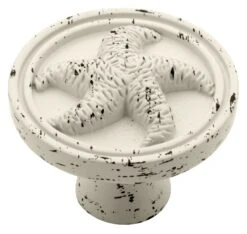 Liberty Hardware Seaside Cottage 1-7/16 Inch Mushroom Cabinet Knob Vintage Antique White
