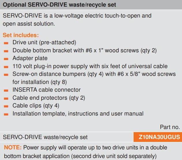 Blum SERVO-DRIVE Kit For Waste/Recycle Drawers With Tandem Or Movento Drawer Slides. Grey 4 Blum SERVO-DRIVE Kit For Waste/Recycle Drawers With Tandem Or Movento Drawer Slides. Grey - Image 2