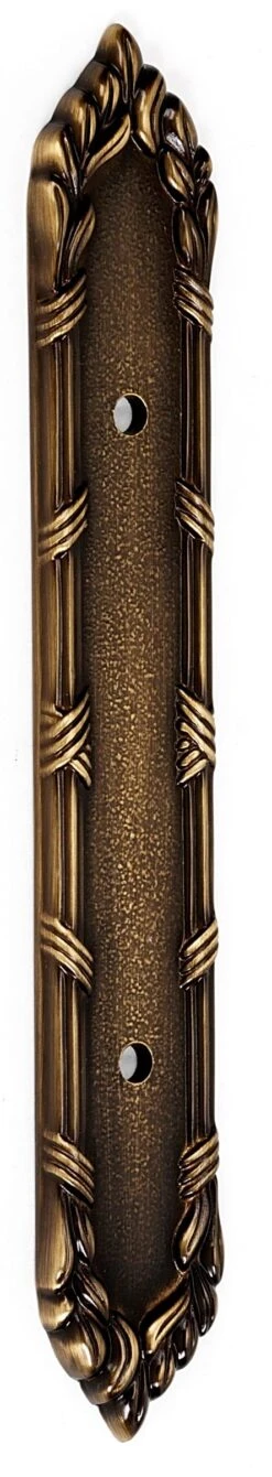 Alno Ribbon & Reed 3 Inch Center To Center Cabinet Pull Backplate Antique English