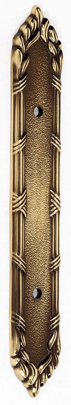 Alno Ribbon & Reed 3 Inch Center To Center Cabinet Pull Backplate Antique English -Cabinet Hardware Store a887 3 pa