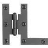 Acorn Manufacturing 3" Smooth Iron 3/8" Offset H-L Cabinet Hinges - 10 Pack Black