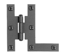 Acorn Manufacturing 3" Smooth Iron 3/8" Offset H-L Cabinet Hinges - 10 Pack Black