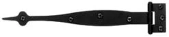 Acorn Manufacturing 9" Smooth Iron 3/8" Offset Spear Head Cabinet Strap Hinges Black