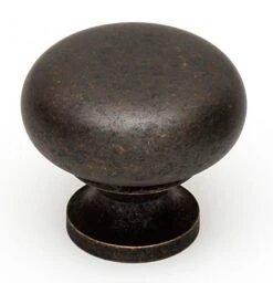 Alno Knobs 1-1/4" Smooth Round Solid Brass Mushroom Cabinet Knob / Drawer Knob Bronze -Cabinet Hardware Store alno a1134 barc 18
