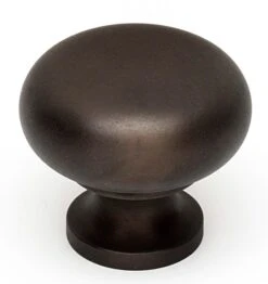Alno Knobs 1-1/4" Smooth Round Solid Brass Mushroom Cabinet Knob / Drawer Knob Bronze -Cabinet Hardware Store alno a1134 chbrz 20