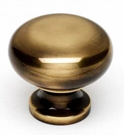 Alno Knobs 1-1/4" Smooth Round Solid Brass Mushroom Cabinet Knob / Drawer Knob Bronze -Cabinet Hardware Store alno a1134 pa
