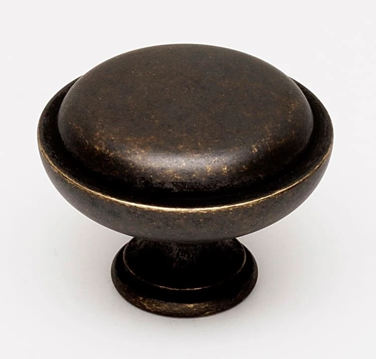 Alno Knobs 1-1/4" Rustic Round Lipped Solid Brass Mushroom Cabinet Knob / Drawer Knob Polished Antique 4 Alno Knobs 1-1/4" Rustic Round Lipped Solid Brass Mushroom Cabinet Knob / Drawer Knob Polished Antique - Image 2