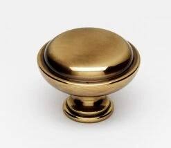 Alno Knobs 1-1/2" Round Rustic Lipped Solid Brass Mushroom Cabinet Knob / Drawer Knob Chocolate Bronze -Cabinet Hardware Store alno a1146 pa
