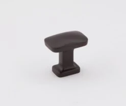 Alno Cloud 1" Solid Brass Modern Convex Rectangle "T" Cabinet Knob / Drawer Knob Polished Brass -Cabinet Hardware Store alno a252 1 brz 8272363