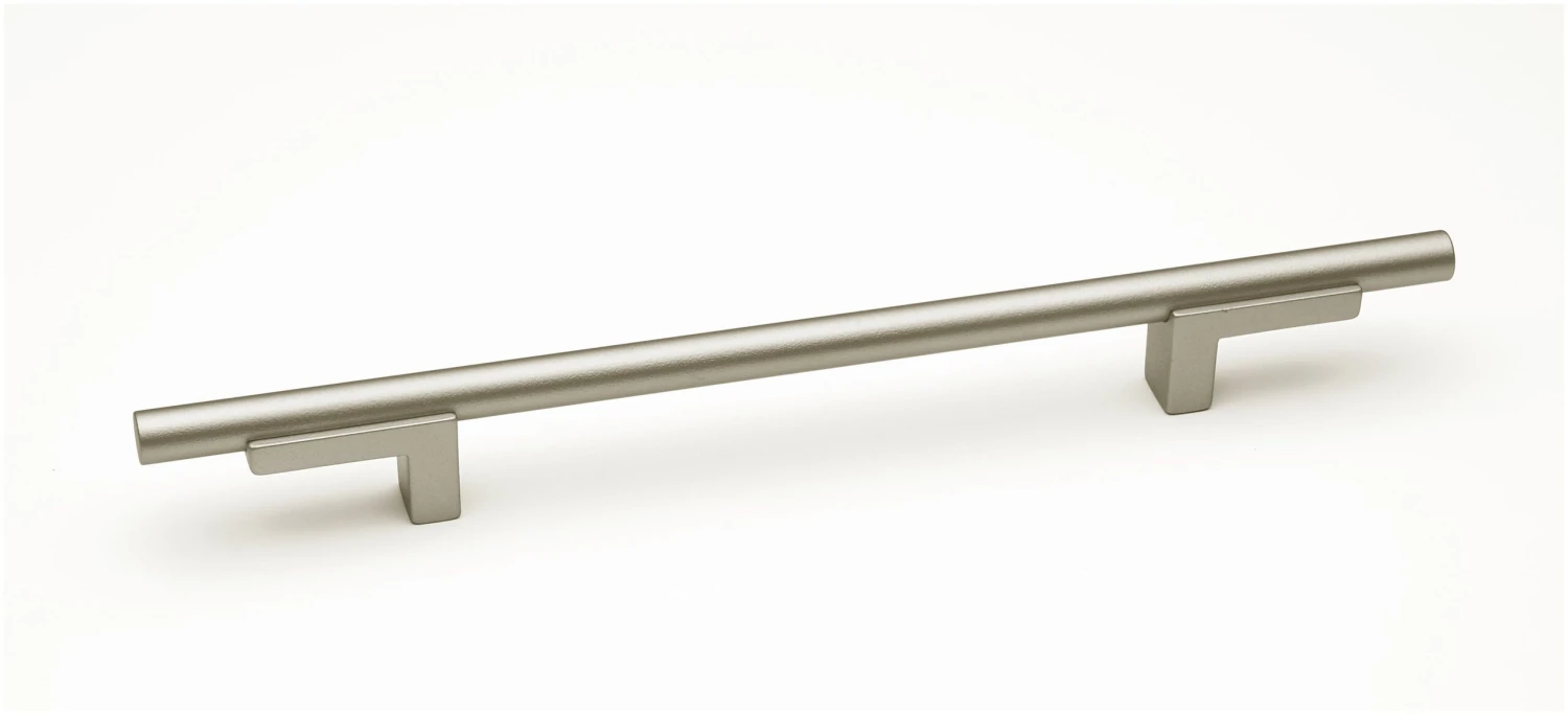 Alno Vita Bella 6" Center To Center Modern Smooth Bar Cabinet Pull With "L" Posts Matte Nickel / Matte Black 7 Alno Vita Bella 6" Center To Center Modern Smooth Bar Cabinet Pull With "L" Posts Matte Nickel / Matte Black - Image 5