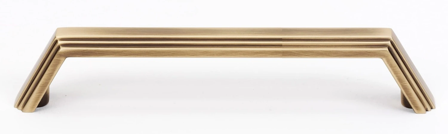 Alno Nicole 4" Center To Center Modern Angled Ridged Cabinet Handle / Drawer Pull Satin Nickel 4 Alno Nicole 4" Center To Center Modern Angled Ridged Cabinet Handle / Drawer Pull Satin Nickel - Image 2