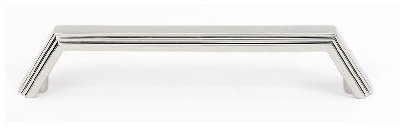 Alno Nicole 4" Center To Center Modern Angled Ridged Cabinet Handle / Drawer Pull Satin Nickel 8 Alno Nicole 4" Center To Center Modern Angled Ridged Cabinet Handle / Drawer Pull Satin Nickel - Image 6
