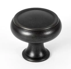 Alno Charlies 1-1/2 Inch Ringed Round Mushroom Solid Forged Brass Cabinet Knob Antique English -Cabinet Hardware Store alno a626 38 barc