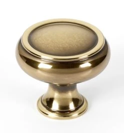 Alno Charlies 1-1/2 Inch Ringed Round Mushroom Solid Forged Brass Cabinet Knob Antique English -Cabinet Hardware Store alno a626 38 pa 8272363