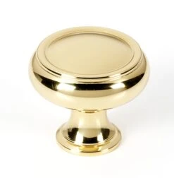 Alno Charlies 1-1/2 Inch Ringed Round Mushroom Solid Forged Brass Cabinet Knob Antique English -Cabinet Hardware Store alno a626 38 pb nl 8272363