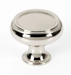 Alno Charlies 1-1/2 Inch Ringed Round Mushroom Solid Forged Brass Cabinet Knob Antique English -Cabinet Hardware Store alno a626 38 pn 8272363