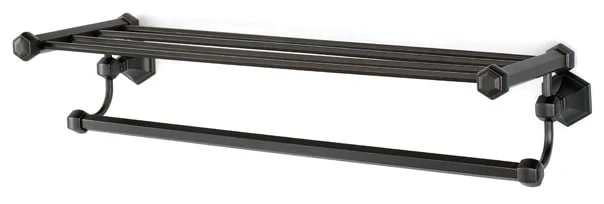 Alno Nicole 26"W Towel Rack Shelf With Towel Bar - Made From Solid Brass Barcelona 3 Alno Nicole 26"W Towel Rack Shelf With Towel Bar - Made From Solid Brass Barcelona