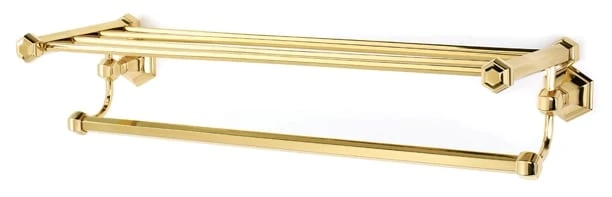 Alno Nicole 26"W Towel Rack Shelf With Towel Bar - Made From Solid Brass Barcelona 5 Alno Nicole 26"W Towel Rack Shelf With Towel Bar - Made From Solid Brass Barcelona - Image 3