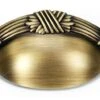 Alno Ribbon & Reed 3 Inch Center To Center Decorative Shell Cup Cabinet Pull Antique English Matte -Cabinet Hardware Store alno a882 3 aem 5095941