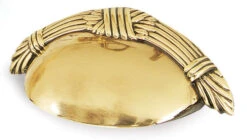 Alno Ribbon & Reed 3 Inch Center To Center Decorative Shell Cup Cabinet Pull Antique English Matte -Cabinet Hardware Store alno a882 3 pb nl 8272363