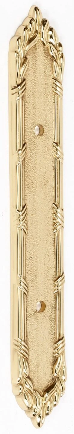 Alno Ribbon & Reed 3 Inch Center To Center Cabinet Pull Backplate Antique English -Cabinet Hardware Store alno a887 3 pb nl 5095941