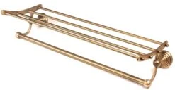 Alno Embassy Series 26"W Towel Rack With Towel Bar - Constructed Of Solid Brass Antique English