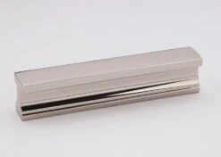 Alno Linear 4" Center To Center Flush Mount Rectangular Cabinet Handle / Drawer Pull Polished Nickel