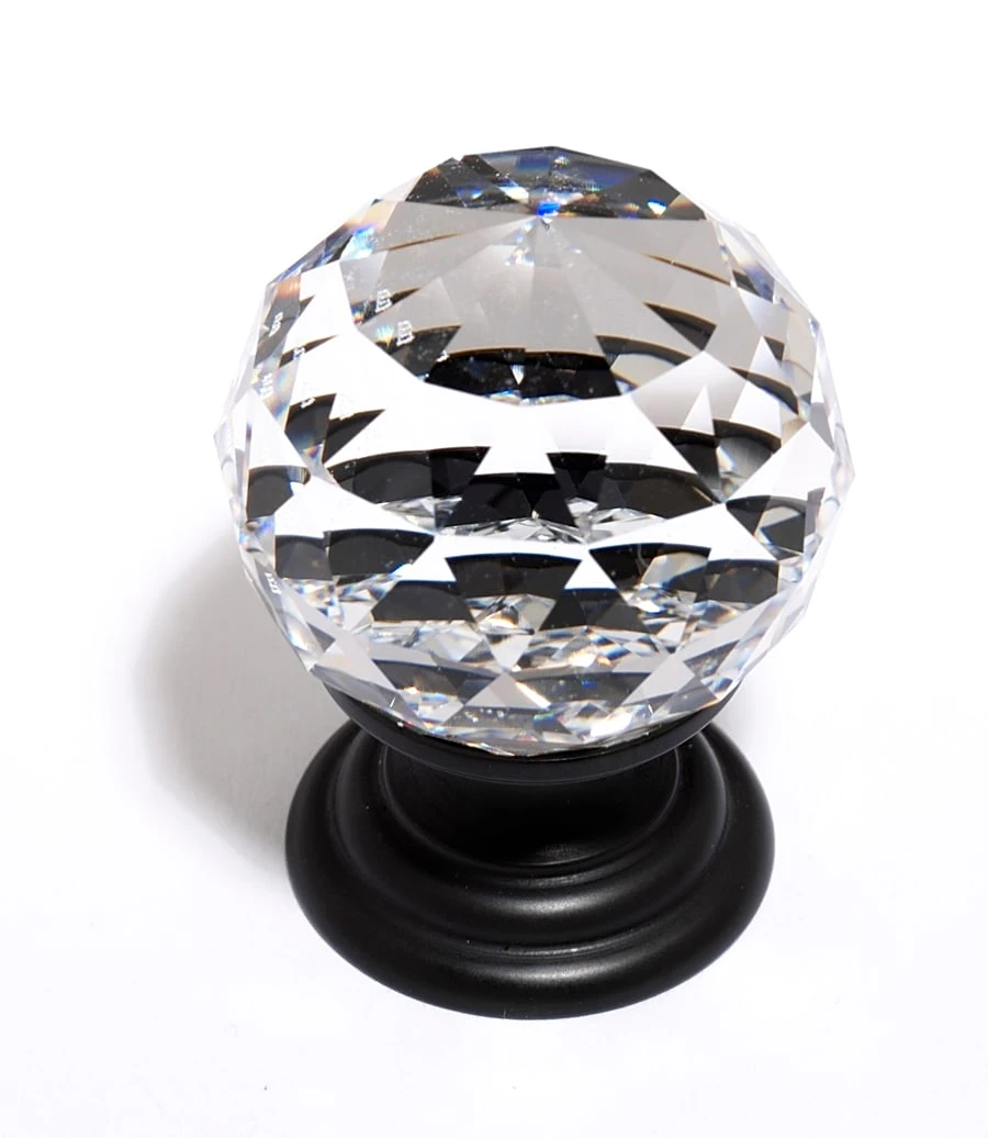 Alno Faceted 1-1/4 Inch Round Crystal Ball Luxury Cabinet Knob Gold 4 Alno Faceted 1-1/4 Inch Round Crystal Ball Luxury Cabinet Knob Gold - Image 2