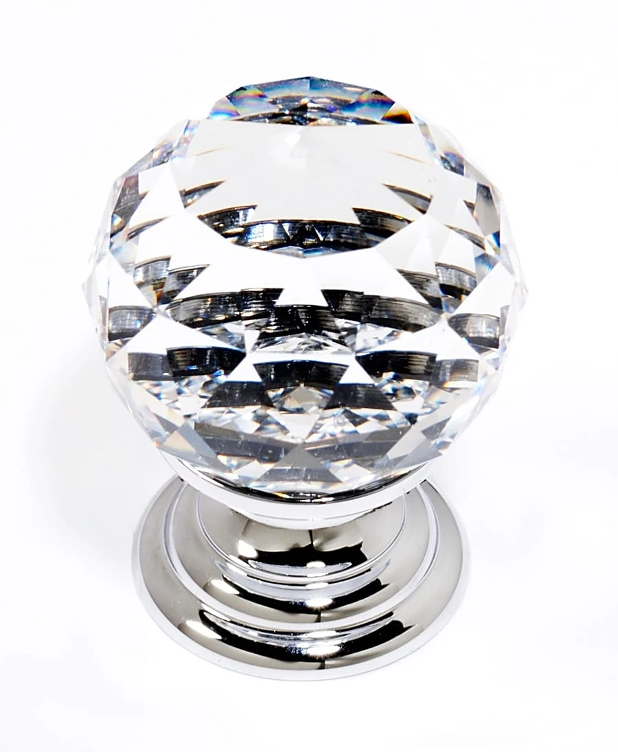 Alno Faceted 1-1/4 Inch Round Crystal Ball Luxury Cabinet Knob Gold 7 Alno Faceted 1-1/4 Inch Round Crystal Ball Luxury Cabinet Knob Gold - Image 5