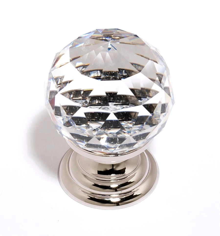 Alno Faceted 1-1/4 Inch Round Crystal Ball Luxury Cabinet Knob Gold 8 Alno Faceted 1-1/4 Inch Round Crystal Ball Luxury Cabinet Knob Gold - Image 6