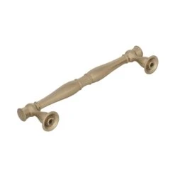 Amerock Crawford 5 Inch (128mm) Center To Center Bar Cabinet Pull Golden Champagne -Cabinet Hardware Store amerock bp36594 side view in golden champagne 1105