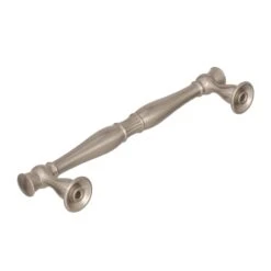 Amerock Crawford 5 Inch (128mm) Center To Center Bar Cabinet Pull Golden Champagne -Cabinet Hardware Store amerock bp36594 side view in satin nickel 1110