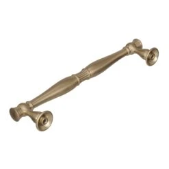 Amerock Crawford 6-5/16 Inch Center To Center Bar Cabinet Pull Golden Champagne -Cabinet Hardware Store amerock bp36595 side view in golden champagne 1112