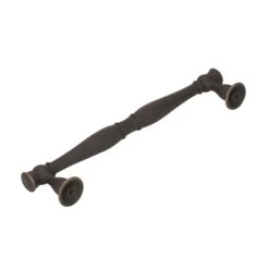 Amerock Crawford 6-5/16 Inch Center To Center Bar Cabinet Pull Golden Champagne -Cabinet Hardware Store amerock bp36595 side view in oil rubbed bronze 1114